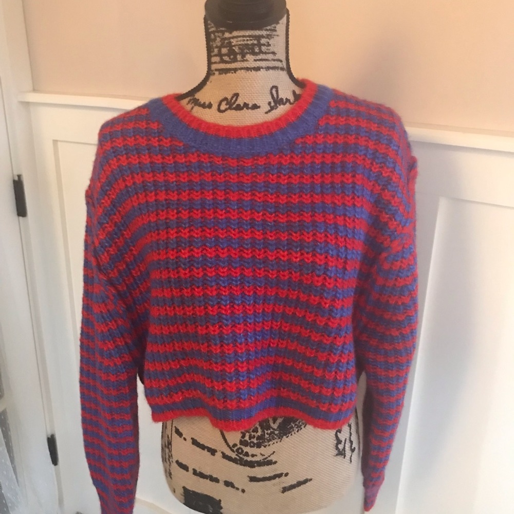 Zara cropped sweater. Balloon sleeves